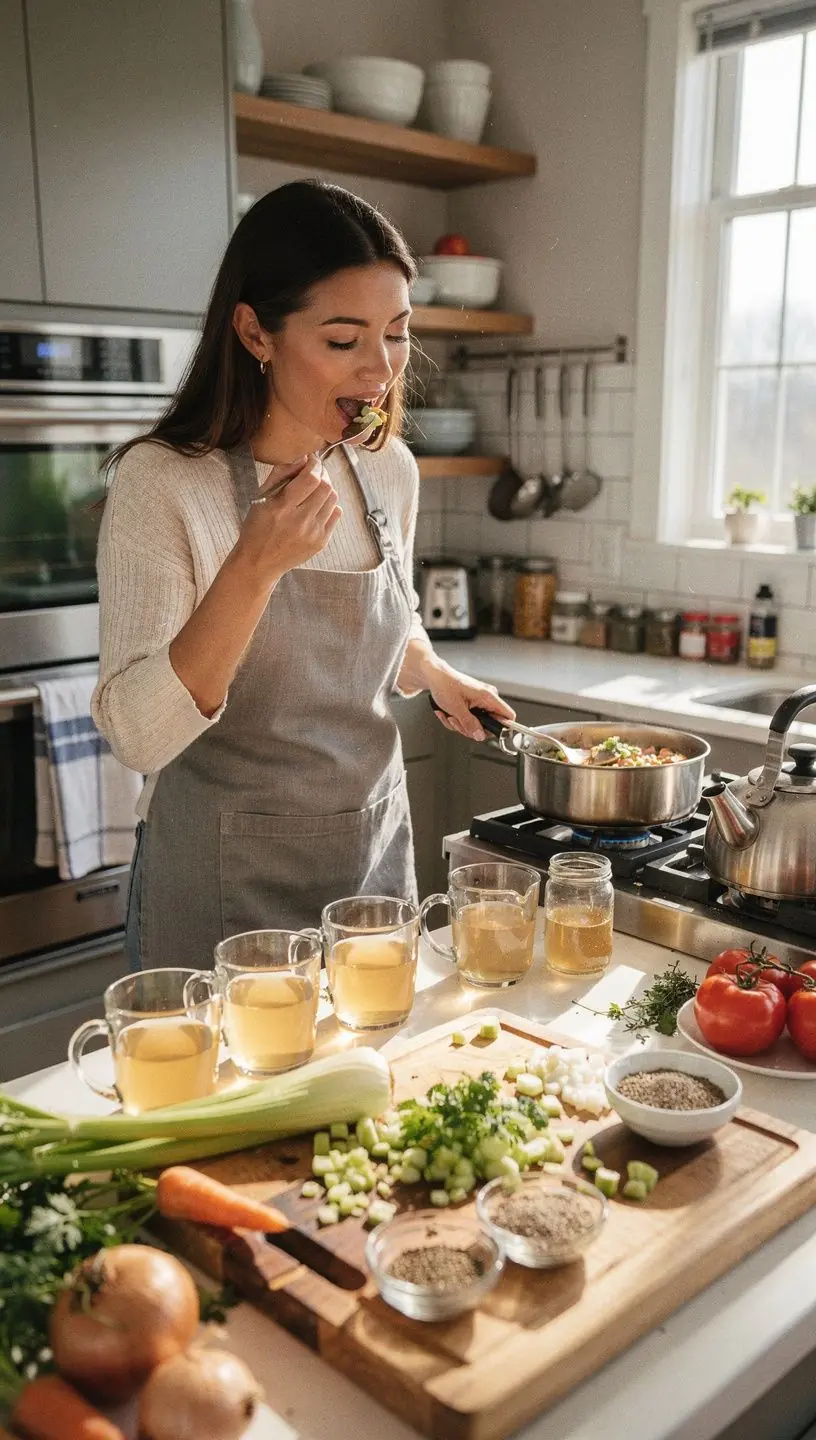 Elegáns teáscsésze, zeller mag teával a háttérben.